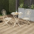 Hastings Home Hastings Home 3-PC Folding Bistro Table Set, White 420930LWY